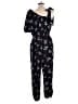 Rebecca Taylor 100% Polyester Floral Black Blue Jumpsuit Size 10 - photo 2