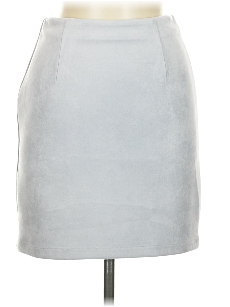 Pre-owned Sabo Faux Leather Skirt In Gray