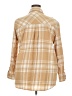 Gap 100% Cotton Plaid Tan 3/4 Sleeve Button-Down Shirt Size XXL - photo 2