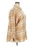 Gap 100% Cotton Plaid Tan 3/4 Sleeve Button-Down Shirt Size XXL - photo 4