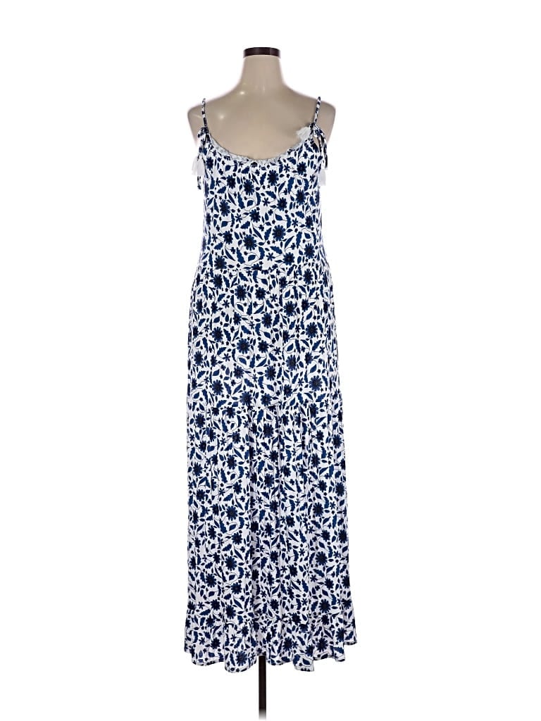 Pre-owned Loft Beach Casual Dress In Blue