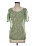 CAbi 100% Polyester Green Short Sleeve Blouse Size XS - photo 1