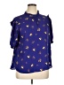 Lipslide 100% Polyester Stars Blue 3/4 Sleeve Blouse Size XL - photo 1