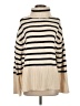 Gap 100% Cotton Stripes Ivory Turtleneck Sweater Size S - photo 1