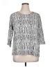 Ethyl 100% Viscose Stripes Silver 3/4 Sleeve Blouse Size XL - photo 1