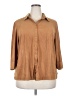 Requirements 100% Polyester Brown 3/4 Sleeve Blouse Size 2X - photo 1