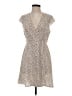 Shein 100% Polyester Print Tan Cocktail Dress Size 4 - photo 1