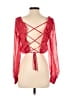 Lovers + Friends 100% Polyester Red Long Sleeve Blouse Size S - photo 2