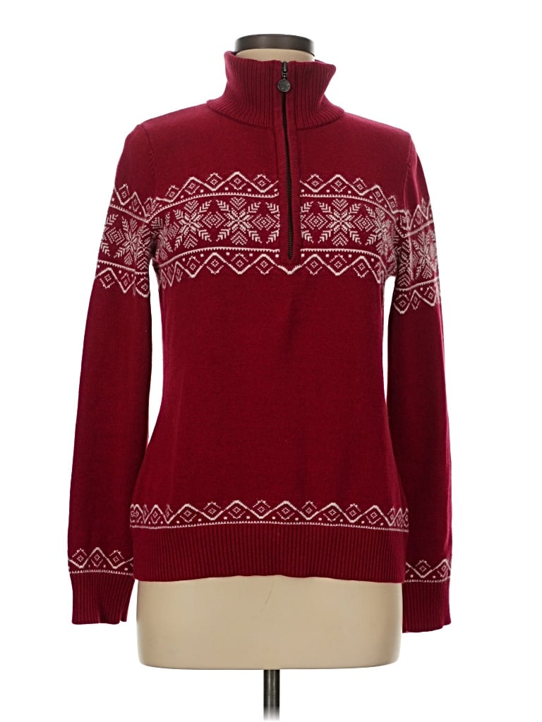 Pre-owned Eddie Bauer Pullover Sweater In Burgundy