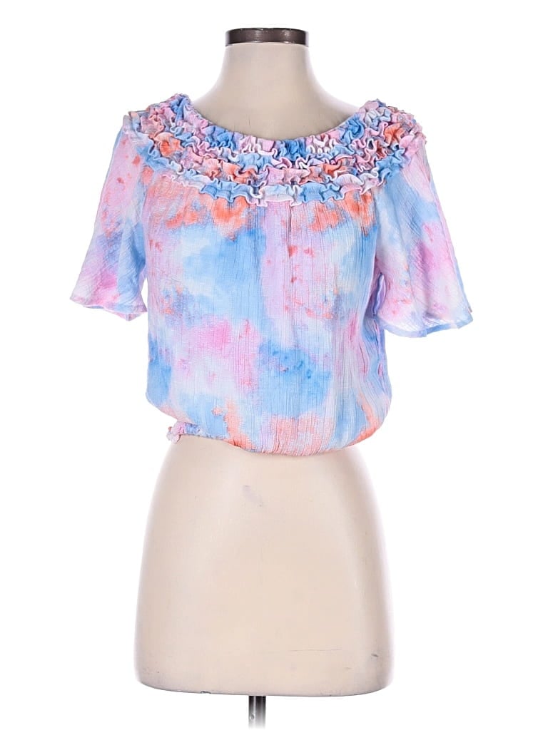 Pre-owned Versona Short Sleeve Blouse In Pink