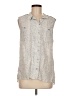 Equipment Gray Sleeveless Button-Down Shirt Size M - photo 1