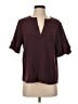 FRAME Burgundy Short Sleeve Blouse Size S - photo 1