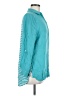 Chico's 100% Rayon Teal 3/4 Sleeve Button-Down Shirt Size Med (1) - photo 4