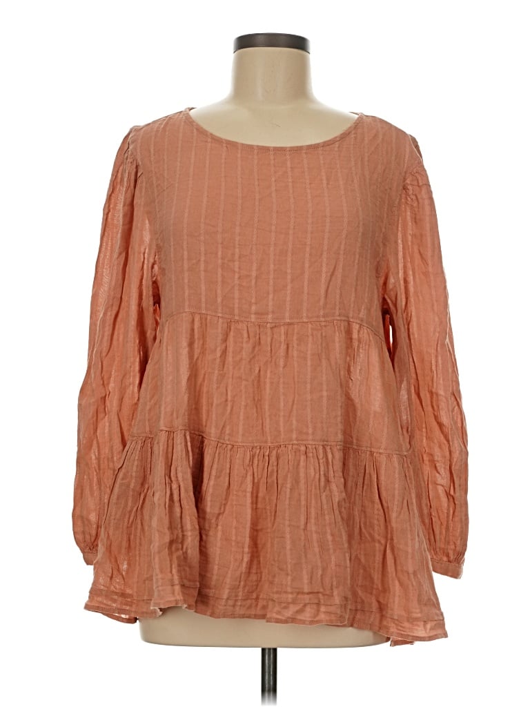 American Eagle Outfitters Long Sleeve Blouse In Orange