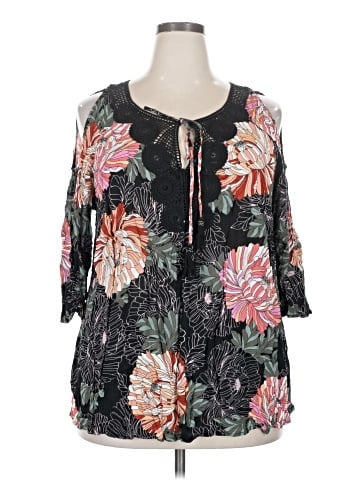 Pale Sky 3/4 Sleeve Blouse (view 1)