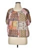 Weekend Brown Short Sleeve Blouse Size XL - photo 1