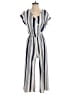 Caution to the Wind Stripes Ivory Blue Jumpsuit Size M - photo 1