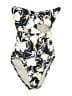Speedo Floral Gray One Piece Swimsuit Size 4 - photo 1