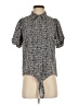 Nine West 100% Polyester Print Black Short Sleeve Blouse Size S - photo 1
