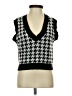 J for Justify 100% Acrylic Houndstooth Black Sweater Vest Size S - photo 1