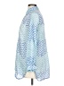 Oliphant 100% Cotton Chevron-herringbone Blue 3/4 Sleeve Blouse Size L - photo 5
