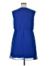 AB Studio 100% Polyester Solid Blue Casual Dress Size XL - photo 2