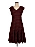Just... Taylor Checkered-gingham Red Burgundy Casual Dress Size 6 - photo 1