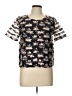 BCNU Be Seeing You 100% Polyester Black Short Sleeve Blouse Size L - photo 1
