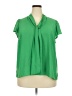 ELOQUII 100% Polyester Green Short Sleeve Blouse Size 20 - photo 1