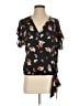West K 100% Polyester Black Short Sleeve Blouse Size S - photo 1