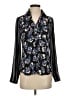 Express 100% Polyester Floral Black Long Sleeve Blouse Size XS - photo 1