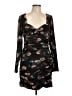 Slate & Willow Print Black Cocktail Dress Size 10 - photo 1