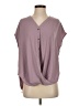 She + Sky 100% Polyester Purple Short Sleeve Blouse Size S - photo 1