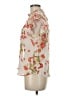 Ups & Downs 100% Polyester Floral Ivory Short Sleeve Blouse Size M - photo 5