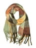 Steve Madden Plaid Brown Green Scarf One size - photo 1