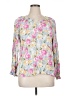 Emily Wonder 100% Rayon Floral Pink 3/4 Sleeve Blouse Size 1X - photo 1