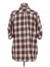 Vince. 100% Cotton Plaid Red 3/4 Sleeve Button-Down Shirt Size M - photo 2