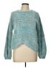 Candie's 100% Polyester Chevron-herringbone Teal Pullover Sweater Size L - photo 1