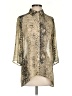 Quintessential 100% Polyester Animal Print Gold 3/4 Sleeve Blouse Size S - photo 1