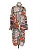 Unbranded 100% Polyester Print Orange Casual Dress Size S - photo 1