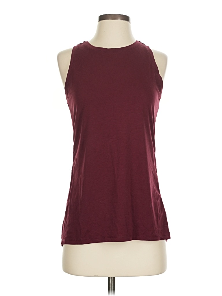 Pre-owned Athleta Sleeveless T-shirt In Burgundy