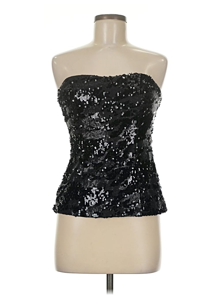 Pre-owned Guess Sleeveless Top Black Strapless Neckline Tops