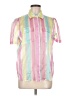 Halogen Color Block Pink Short Sleeve Button-Down Shirt Size M - photo 1