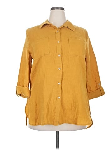 Cato 3/4 Sleeve Button-Down Shirt (view 1)