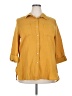 Cato Solid Yellow 3/4 Sleeve Button-Down Shirt Size 2X (estimated) - photo 1