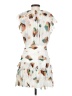 Ulla Johnson 100% Silk Tropical Aztec Or Tribal Print Floral Marled Ombre Polka Dots White Cocktail Dress Size 2 - photo 2