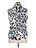 Unbranded Animal Print Blue Short Sleeve Blouse Size XL - photo 2