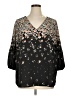 Collective Concepts 100% Polyester Black 3/4 Sleeve Blouse Size 1X - photo 1