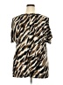SJS Animal Print Brown Short Sleeve Blouse Size 2X - photo 2
