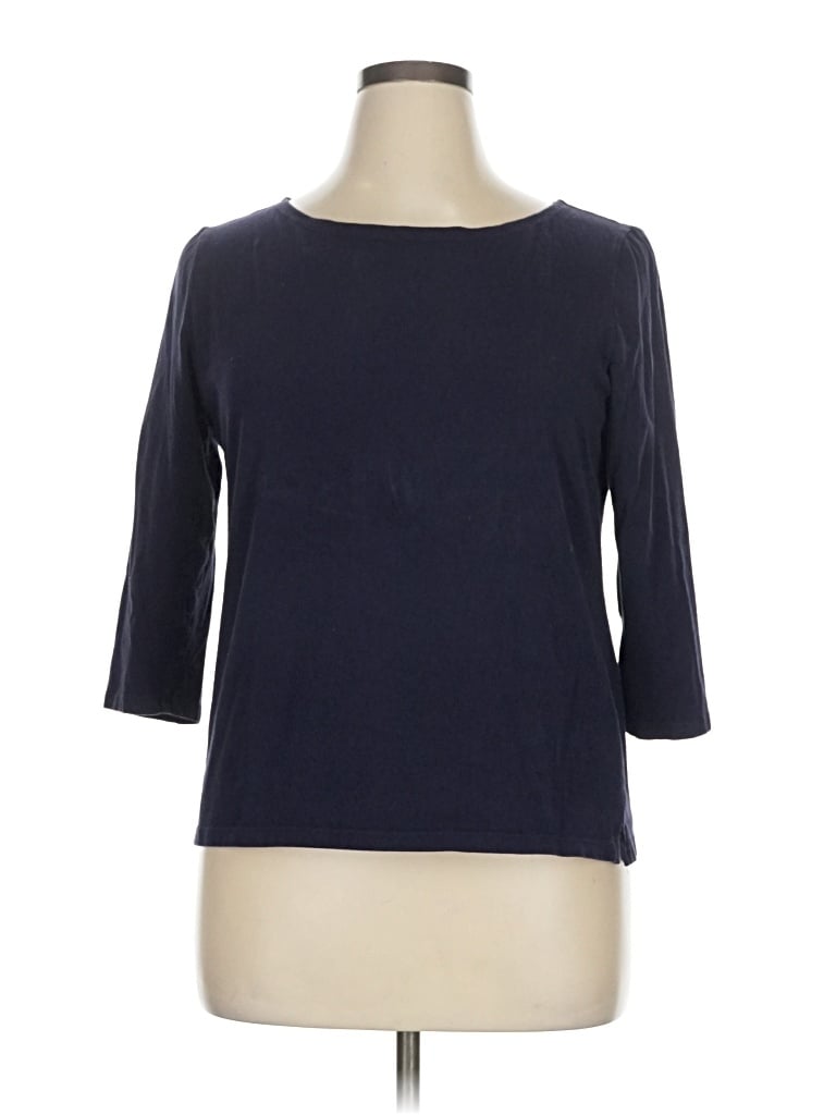 Pre-owned Talbots Outlet 3/4 Sleeve T-shirt In Blue